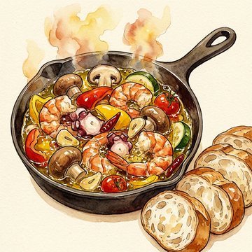 島食材のアヒージョ
